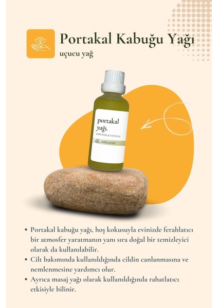 Portakal Kabuğu Yağı 50 ml Aromaterapi, Canlılık ve Anti-Aging Doğal Yağ