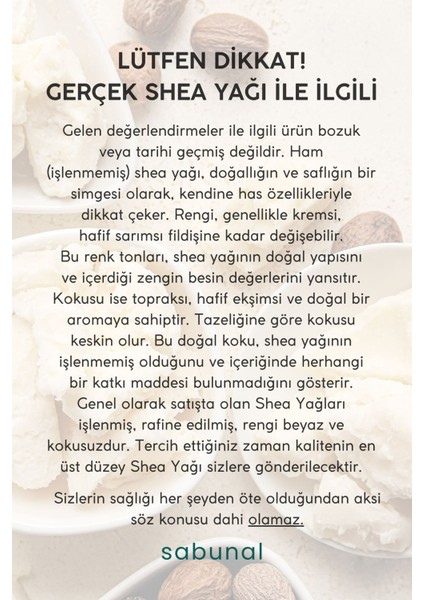 Shea Yağı 2 Adet - Soğuk Sıkım Ham Işlenmemiş Raw Virgin Shea Butter