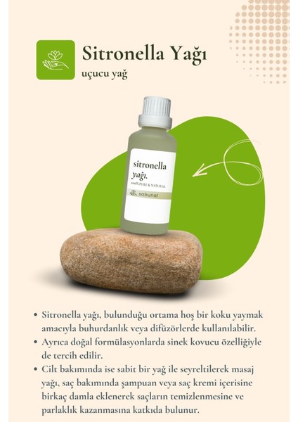 Sitronella Yağı 50 ml - Sinek Kovucu ve Doğal Ferahlatıcı Yağ