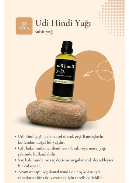 Udi Hindi Yağı 100 ml - Bitkisel Bakım Yağı