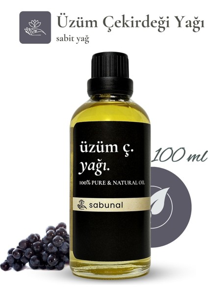Üzüm Çekirdeği Yağı 100 ml - Cilt ve Tırnak Doğal Bakım Yağı