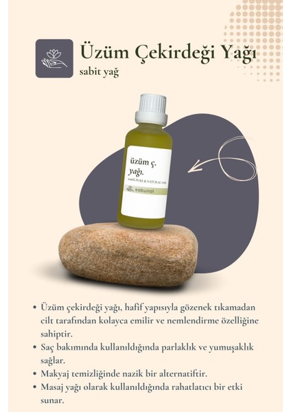 Üzüm Çekirdeği Yağı 50 ml Cilt ve Tırnak Doğal Bakım Yağı
