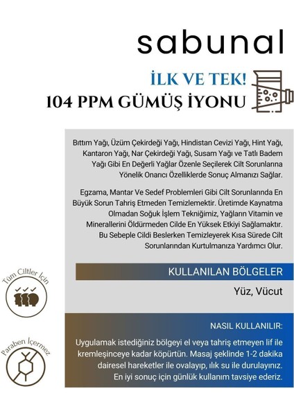 Gümüş Sabunu - Hassas Ciltlere Özel Ferahlatıcı & Nemlendirici Sabun 100 Gr