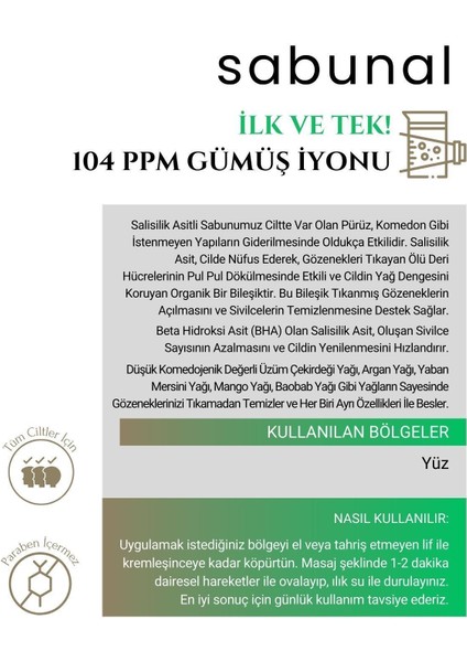 Gümüş Sabunu 4 Adet - Cilt Görünüm Düzenleyici ve Gözenekli Hassas Ciltler İçin Sabun