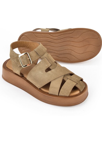 , Hakiki Deri Kadın Sandalet 1511033Z25013 Bej fırsatları