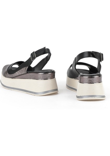 , Kadın Hakiki Deri Dolgu Topuk Sandalet 151992Z50020 Siyah modelleri