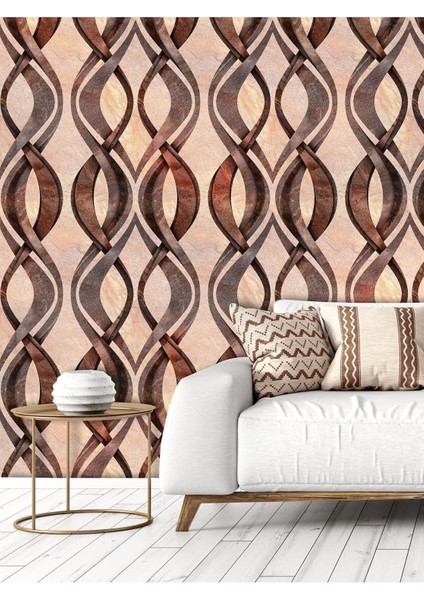 Duvar Kağıdı Mermer Örgü Desenli Silinebilir Sağlık Dostu Tekstil Duvar Kağıdı