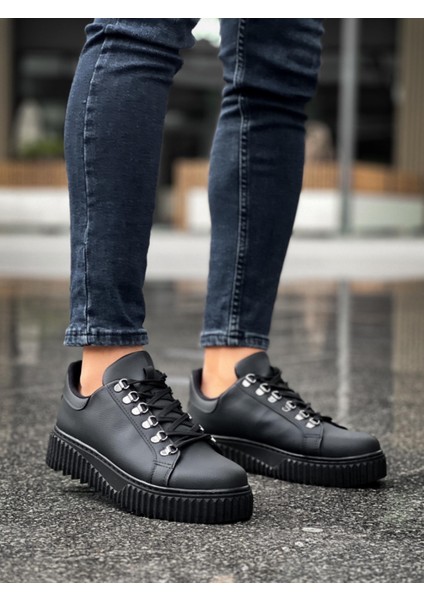 Ba0505 Çengel Bağcıklı Siyah Tabanlı Günlük Ayakkabı