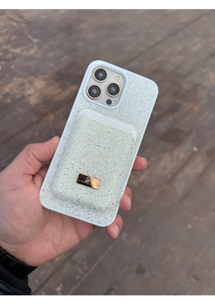 Iphone 16 Plus Beyaz Taşlı Telefon Kılıfı ve Magsafe Kredi Kartlık Cüzdan Seti fiyatları