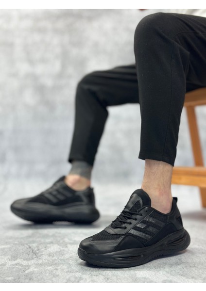 Ba0650 Tarz Sneakers Yüksek Taban Siyah Spor Ayakkabısı