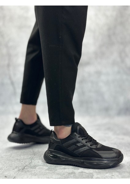 Ba0650 Tarz Sneakers Yüksek Taban Siyah Spor Ayakkabısı