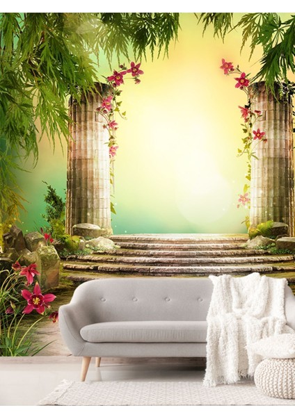 Çiçek Bahçe Desen Isı ve Ses Yalıtımlı Sağlıklı Tekstil Duvar Kağıdı fiyatları