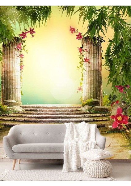 Çiçek Bahçe Desen Isı ve Ses Yalıtımlı Sağlıklı Tekstil Duvar Kağıdı modelleri