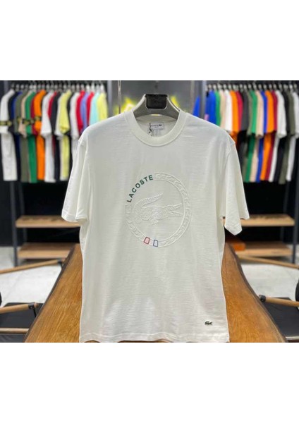 Bisiklet Yaka Enjeksiyon Baskılı T-Shirt