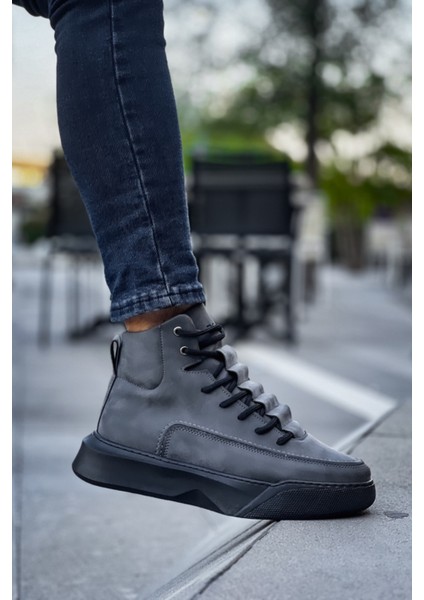 BA0321 Gizli Bağcıklı Erkek Yüksek Taban Füme Spor Bot indirimleri