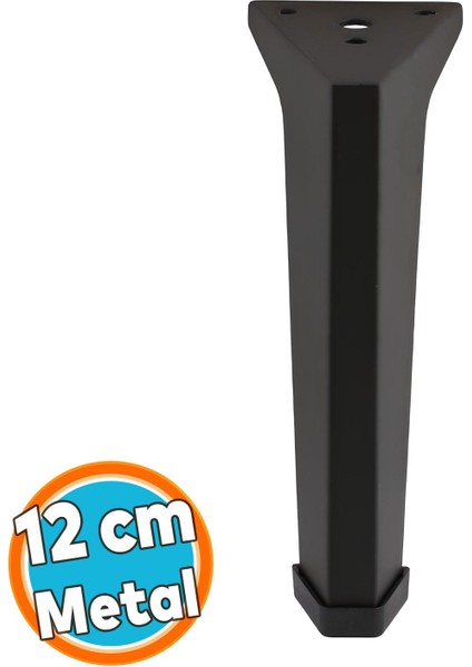 Mobilya Ayakları Ünite Baza Koltuk Ayağı Ayağı Sehpa Masa Puf Tabure Metal Ayakları Siyah 20 cm