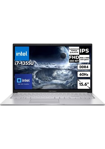 Vivobook 15 Intel Core I7-1355U 24 GB 1 Tbssd 15.6" Fhd Freedos X1504VA-NJ412AR11