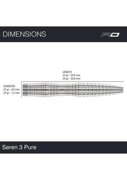 Seren 3 Pure % 90 Tungsten Çelik Uçlu Dart Oku modelleri