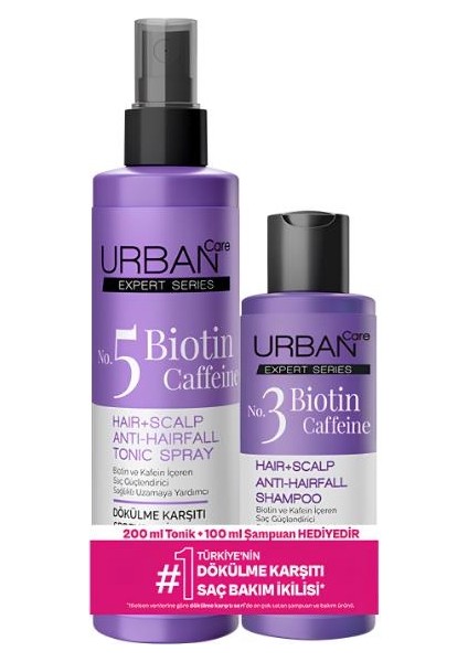 Expert Series Biotin Caffeine Saç Bakım Toniği 200 ml - Şampuan 100 ml