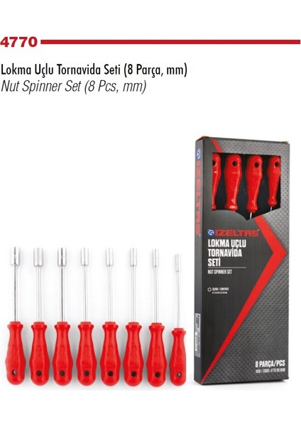 Izeltaş 4770008108 Lokma Uçlu Tornavida Takımı 8 Parça
