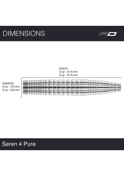 Seren 4 Pure % 90 Tungsten Çelik Uçlu Dart Oku modelleri
