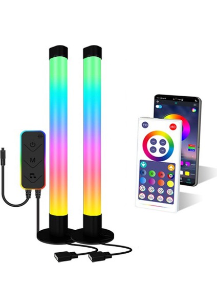 Akıllı LED Işık Çubuğu Rgb Atmosfer Uzaktan Kumanda Pikap Tv Duvar Bilgisayar Oyunu Yatak Odası Gece Lambası, Bluetooth Sürümü (Yurt Dışından)