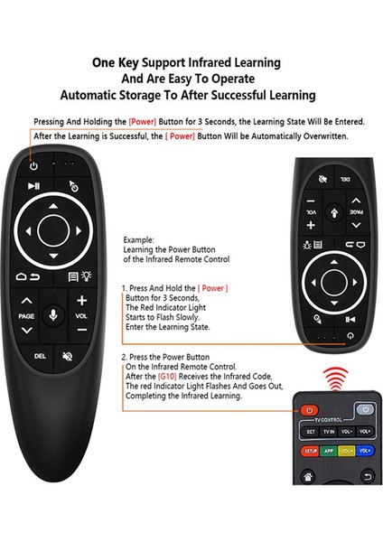 G10S Pro Android Tv Kutusu Için Uzaktan Kumanda Sesli Uzaktan Kumanda 2.4g Kablosuz Fare Jiroskop Ir Uzaktan LED Arka Işık (Yurt Dışından) modelleri