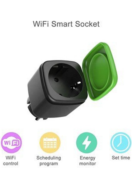 Dış Mekan Akıllı Fiş, 16A Wifi Uzaktan Kumanda Akıllı Soket, Güç Monitör Fonksiyonu Ile, Tuya Smart Life Alexa Ab Fişi Için (Yurt Dışından)