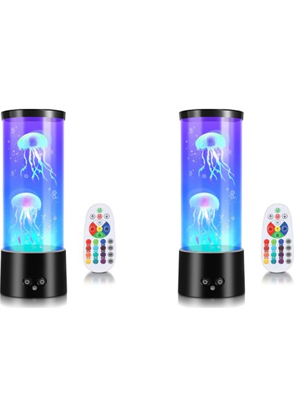 2x Rgb Denizanası Lambası Denizanası Akvaryum Uzaktan Kumanda ile Lav Lambası Renkli Ruh Işığı Ev Ofis Dekorasyonu Için (Yurt Dışından)