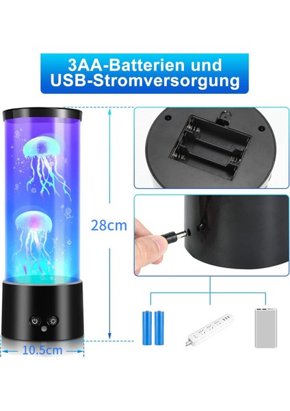2x Rgb Denizanası Lambası Denizanası Akvaryum Uzaktan Kumanda ile Lav Lambası Renkli Ruh Işığı Ev Ofis Dekorasyonu Için (Yurt Dışından)