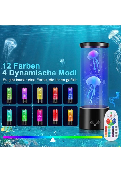 2x Rgb Denizanası Lambası Denizanası Akvaryum Uzaktan Kumanda ile Lav Lambası Renkli Ruh Işığı Ev Ofis Dekorasyonu Için (Yurt Dışından)