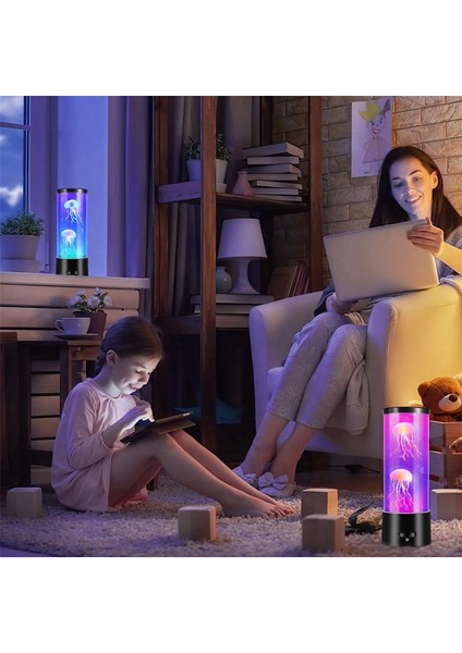 2x Rgb Denizanası Lambası Denizanası Akvaryum Uzaktan Kumanda ile Lav Lambası Renkli Ruh Işığı Ev Ofis Dekorasyonu Için (Yurt Dışından)