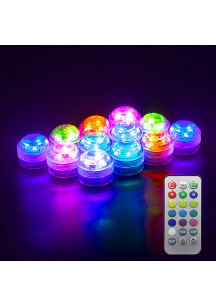 10 Adet Kablosuz Renkli LED Araç Iç Ortam Işığı Uzaktan Kumanda Pil Kumandalı Vazo Havuz Gölet Fener Dekorasyon (Yurt Dışından) modelleri
