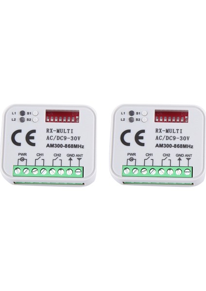 2x Evrensel Rx Çok Frekanslı 300-868MHZ Alıcı 2ch 12V 24V Röle Modülü Garaj Kapısı Uzaktan Kumanda 433.92MHZ 868MHZ (Yurt Dışından)