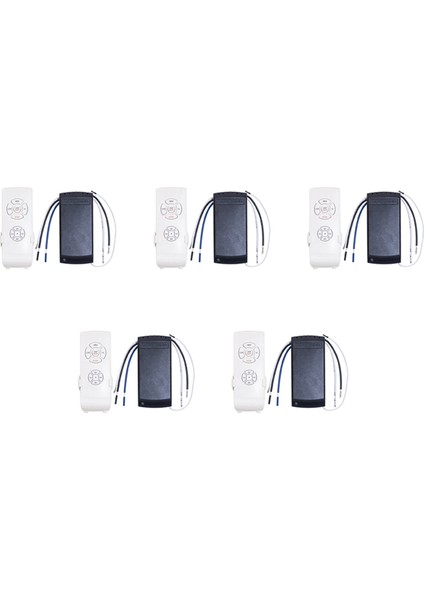 5x Evrensel Tavan Vantilatörü Lambası Uzaktan Kumanda Kiti Ac 220V Zamanlama Ayarı Anahtarı Rüzgar Hızını Ayarlamak Verici Alıcı (Yurt Dışından)