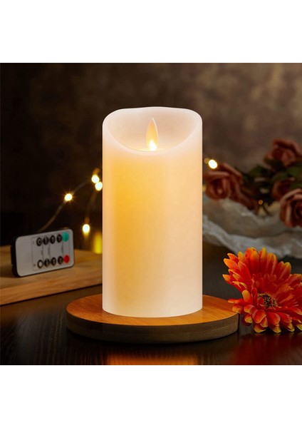 2x LED Mumlar, Titreşen Alevsiz Mumlar, Şarj Edilebilir Mum, Uzaktan Kumandalı Gerçek Balmumu Mumları, 12,5 cm A (Yurt Dışından) fiyatları