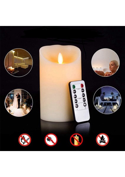 2x LED Mumlar, Titreşen Alevsiz Mumlar, Şarj Edilebilir Mum, Uzaktan Kumandalı Gerçek Balmumu Mumları, 12,5 cm A (Yurt Dışından) indirimleri