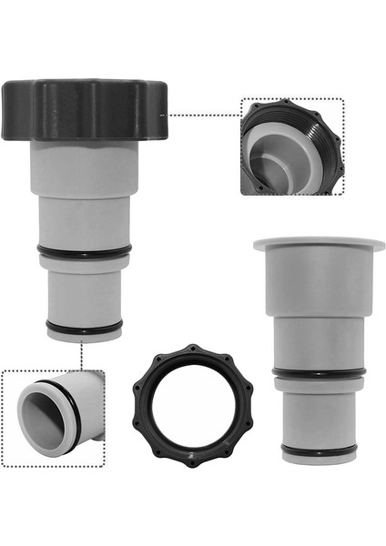 Yer Üstü Yüzme Havuzu Için 2pcs Hortum Adaptörü, 1,5 Ila 1,25 Inç (Yurt Dışından)