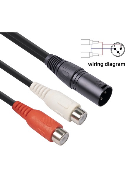Xlr Rca Y Splitter Kablosu 3 Pin Xlr Erkek 2rca Dişi Amplifikatör Karıştırma Fişi Av Kablosu Xlr Çift Rca Kablosu 20 cm (Yurt Dışından)