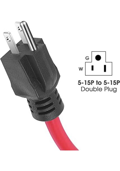 3 Prong Erkek-Erkek Uzatma Kablosu, Abd Fişini Yanıtlamak Için Nema 5-15P (Yurt Dışından)