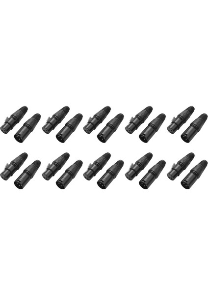 20 Adet 3pin Xlr Erkek - Kadın Mikrofon Uzatma Kablosu Adaptörü (Yurt Dışından)