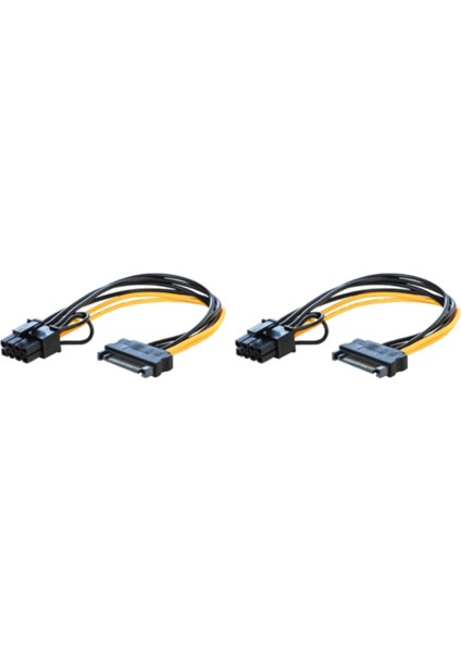 Btc Madenci Madenciliği Için Sata 15PIN - 8pin(6+2) Güç Adaptörü Kablosu 20CM (Yurt Dışından)