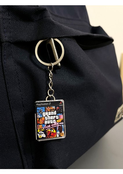 Gta Vice City Retro Minyatür Ps2 Oyun Kutusu Anahtarlık modelleri
