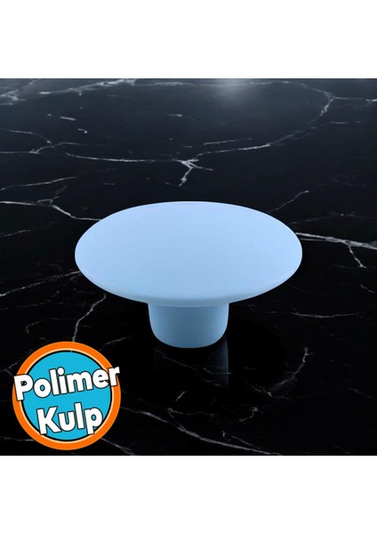 Mantar Kulp Düğme 1 Adet Mobilya Dolabı Çekmece Mutfak Dolap Kulpu Kulbu Plastik Mavi