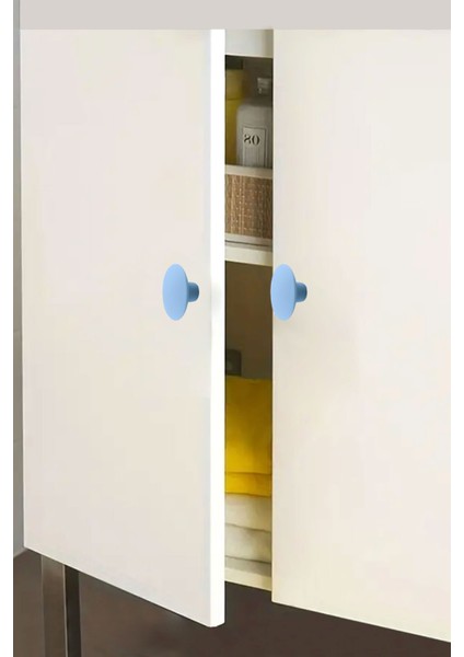 Mantar Kulp Düğme 1 Adet Mobilya Dolabı Çekmece Mutfak Dolap Kulpu Kulbu Plastik Mavi fırsatları