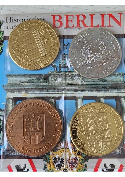 4 Adet Alman Madalya Nadir Berlin. Tamamı Farklı Bakır ve Pirinç modelleri