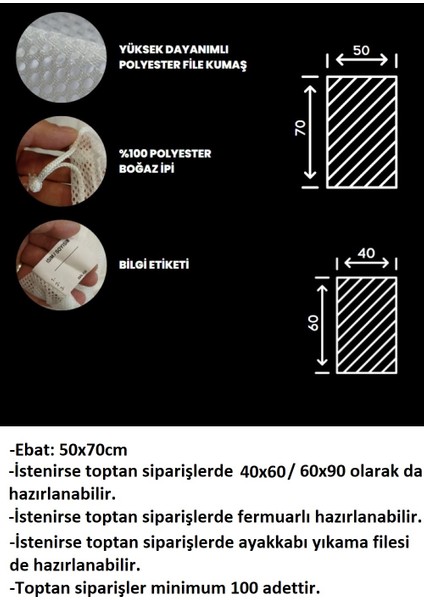 30LU Standart Çamaşır Yıkama Filesi (50X70) indirimleri
