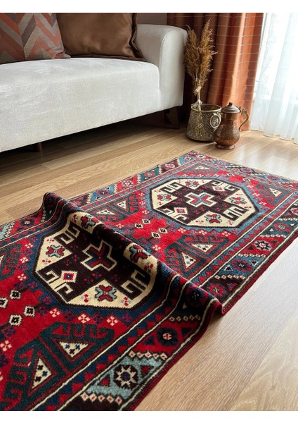 72 x 190 cm Nostaljik Geometrik Çiçek Desenli El Dokuma Uşak Halısı Ev Dekoru fırsatları