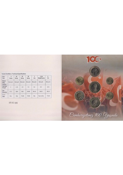 Türkiye Cumhuriyeti 100.YIL Tedavül Para Seti modelleri