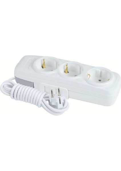F501X 3'lü Grup Priz - 1 Metre Kablo ile Pratik ve Güvenli Elektrik Kullanımı